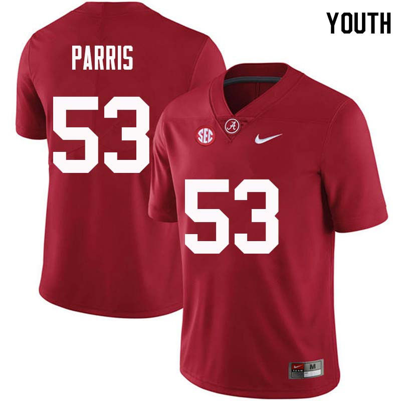 Youth #53 Ryan Parris Alabama Crimson Tide College Football Jerseys Sale-Crimson